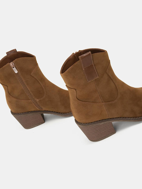 Damen Cowboy-Stiefeletten mit mittlerem Absatz Braun