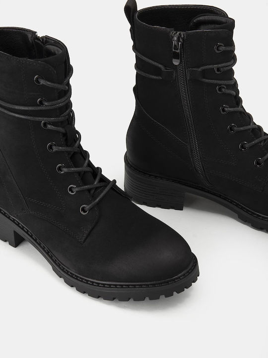 Wildleder Stiefeletten Damen Schwarz