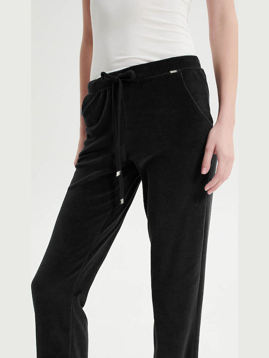 Vamp Winter Samt Damen Pyjama-Hose Black