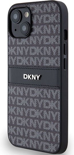 Dkny Pu Leder Wiederholungsmuster Tonale Streifen Hülle Iphone 15 Schwarz
