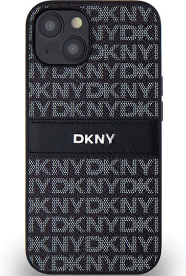 Dkny Pu Leder Wiederholungsmuster Tonale Streifen Hülle Iphone 15 Schwarz