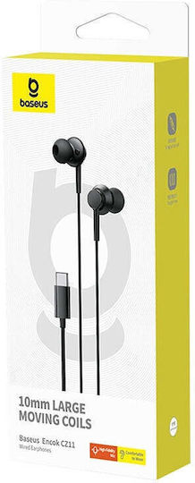 Baseus Encok In-ear Handsfree με Βύσμα USB-C Μαύρο