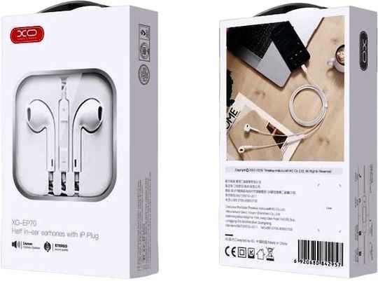 XO EP70 In-ear Handsfree Headphones with Connector Lightning White