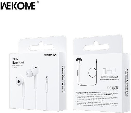 WK YA17 In-Ear Freisprecheinrichtung Kopfhörer mit Stecker Blitzschlag Weiß