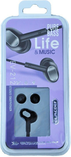 Ev-212 Căști Handsfree In-ear Cu Mufă 3.5mm Negru