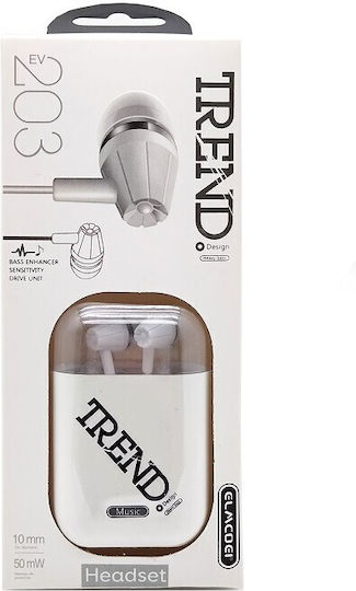 Trend EV-203 In-ear Handsfree with 3.5mm Connector White