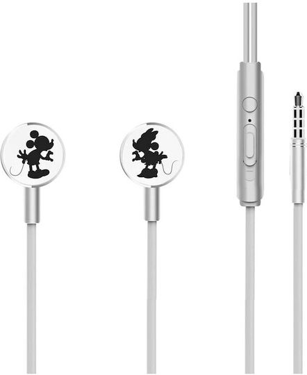 Disney Mouse Kissing Earbuds Handsfree Headphones with Connector 3.5mm Silver
