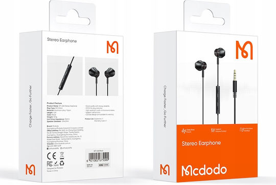 Mcdodo HP-4060 In-ear Handsfree με Βύσμα 3.5mm Μαύρο