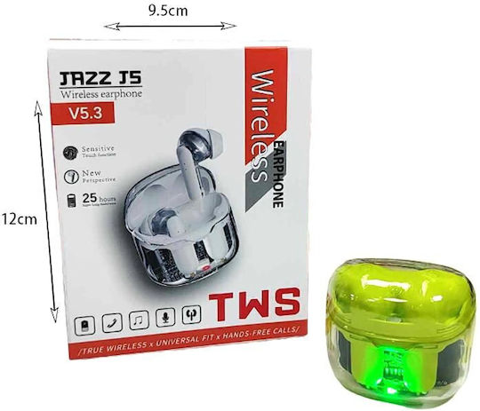 Jazz J5 Earbud Bluetooth Handsfree Ακουστικά με Θήκη Φόρτισης Μαύρα
