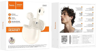 Hoco EW61 June In-ear Bluetooth Handsfree Earphones with Charging Case Whitά