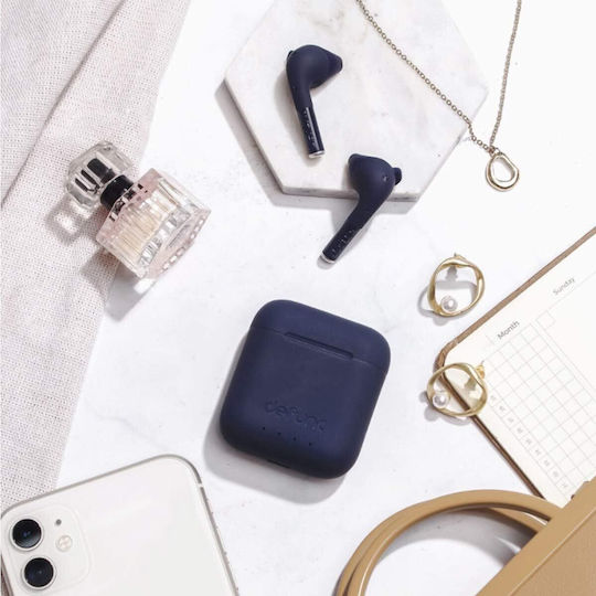 Defunc True Go Slim Earbud Bluetooth Handsfree Earphones with Sweat Resistance and Charging Case Blue