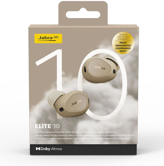 Jabra Elite 10 In-ear Bluetooth Handsfree Earphones with Sweat Resistance and Charging Case Cream
