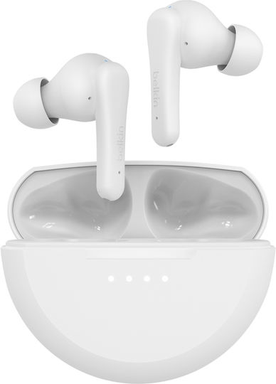 Belkin SoundForm Rhythm In-ear Bluetooth Handsfree Earphones with Sweat Resistance and Charging Case White