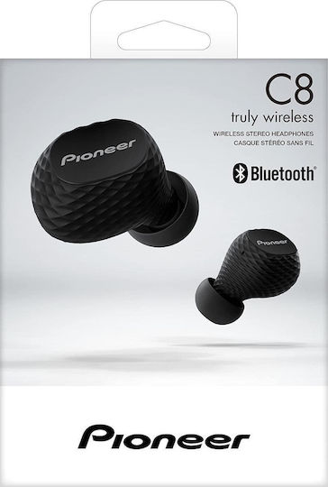 Pioneer C8 In-ear Bluetooth Handsfree Ακουστικά με Θήκη Φόρτισης Μαύρα
