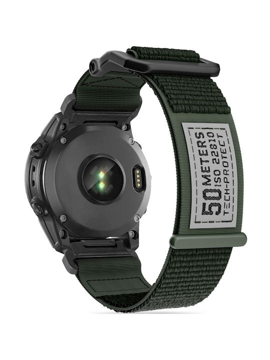 Tech-Protect Scout Strap Fabric Green (Fenix 5 / 5 Plus / 6 / 6 Pro / 7 / 7 Pro / 8 (47mm))