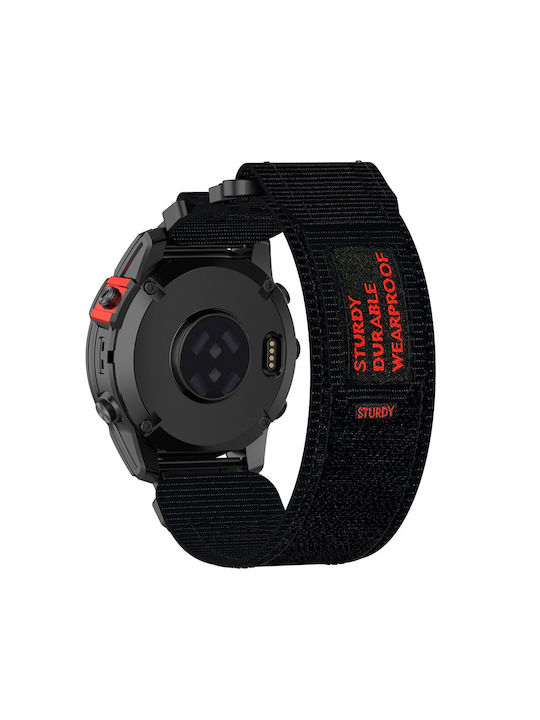 Techsuit Strap Fabric Black (Fenix 5 / 5 Plus / 6 / 6 Pro / 7 / 7 Pro / 8 (47mm))