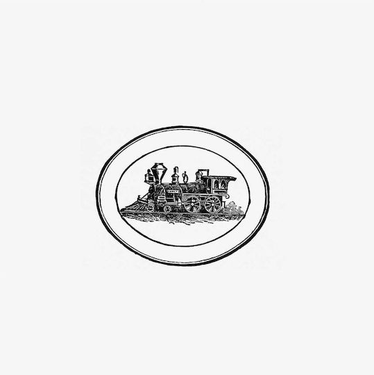 Steam Engine Train Stamp Design From Gemälde auf Leinwand 110x110cm