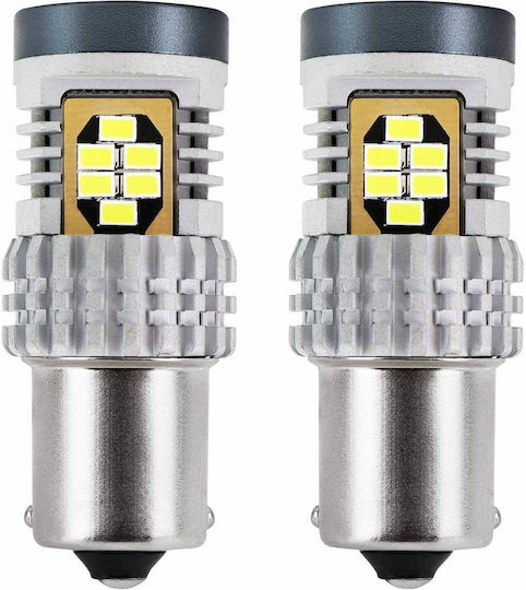 AMiO Lamps Car & Motorcycle P21W / BA15S Canbus LED 6000K Cold White 12-24V 2pcs