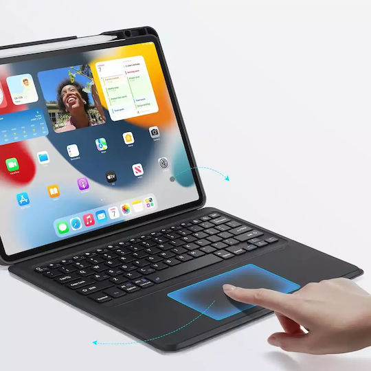 Dux Ducis Series Flip Cover with Keyboard in English US Blacη (Apple iPad Pro 12.9 (2020/2021/2022))