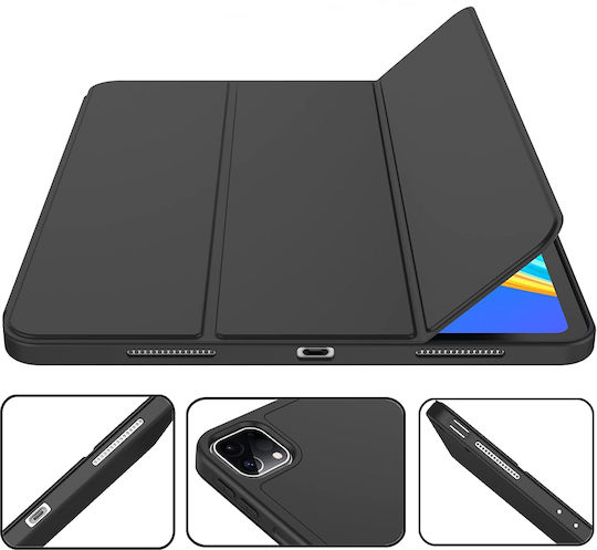 Techsuit Flip Cover Dauerhafte Schwarze (iPad Pro 2018 12,9 Zoll / iPad Pro 2020 12,9 Zoll / iPad Pro 2021 12,9 Zoll / iPad Pro 2022 12,9 Zoll)