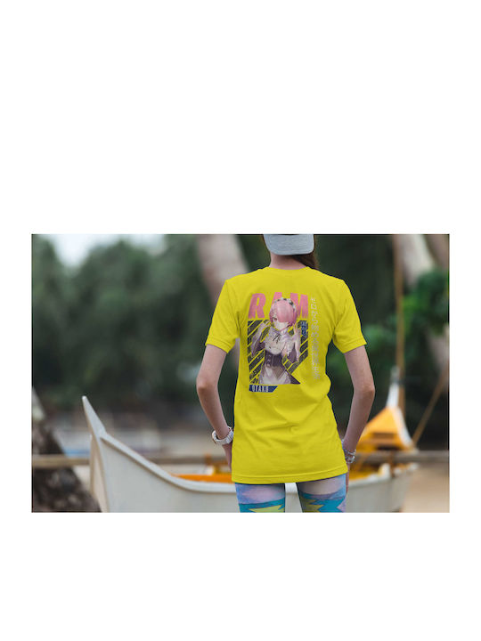 Ram From Re:zero T-shirt Yellow Cotton