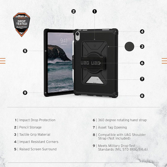 UAG Metropolis Flip Cover Durable Black Tablet Case iPad 2022 10.9''