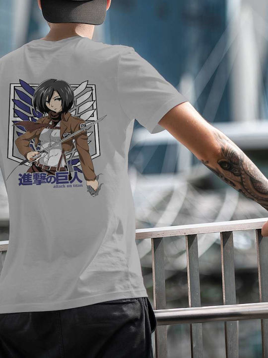 Small T-shirt Attack on Titan Γκρι Βαμβακερό