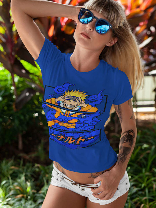 Poster T-shirt Naruto Blue Cotton