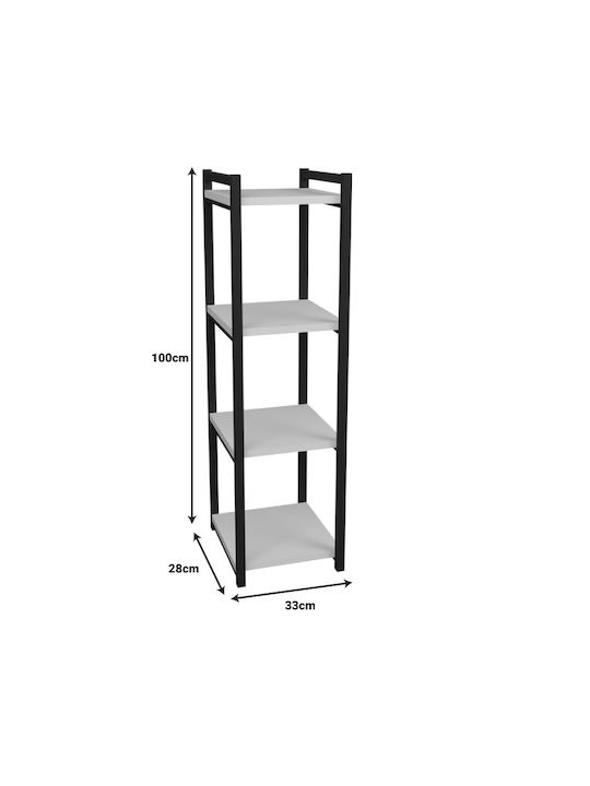 Bookcase Harvey Black-White 33x28x100cm