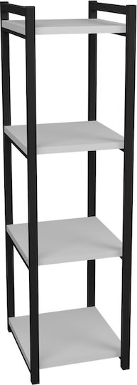 Βιβλιοθήκη Harvey Μαύρο-λευκή 33x28x100εκ.