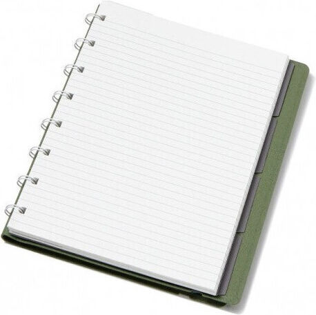 Filofax Notebook Refillable Σημειωματάριο Σπιράλ A5 Ριγέ με Λάστιχο Λευκό