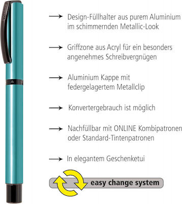 Schreibfeder Fein 1.2mm aus Aluminium