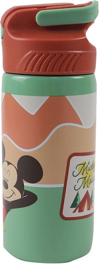 Gim Mickey Kids Water Bottle Mickey Stainless Steel with Straw SS Mickey 500ml (Various Designs/Colours)