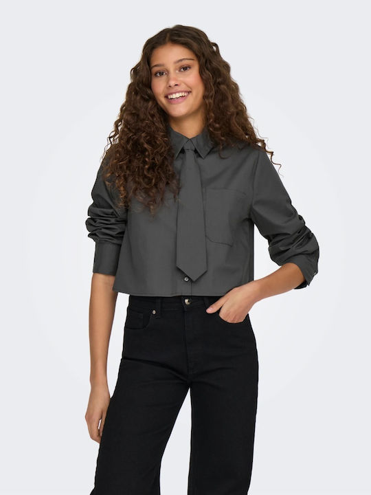 Only Langärmelig Damen Hemd Black