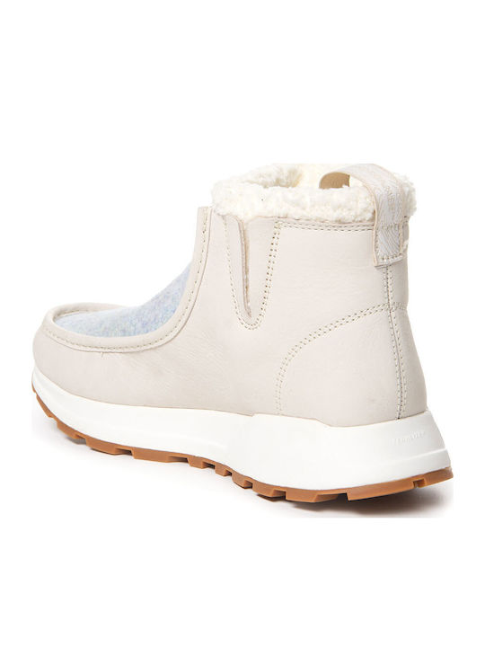 Landroamer Cozy Leather Women's Chelsea Boots Beige