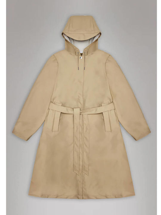 Aline Longer Women's Short Lifestyle Jacket Waterproof for Winter Beige