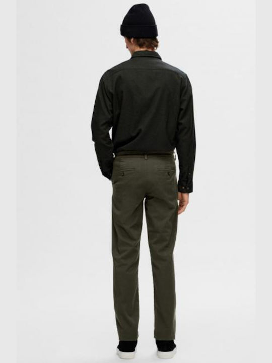 Selected Men's Trousers Chino in Slim Fit Forest Night