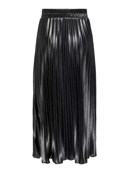 Only Pleated Midi Skirt in Black color