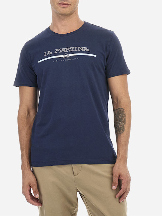 La Martina Men's Short Sleeve T-shirt Navy Blue