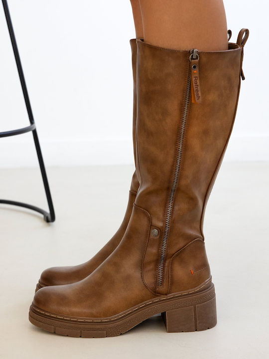 Refresh Women's Boots with Zipper Brown