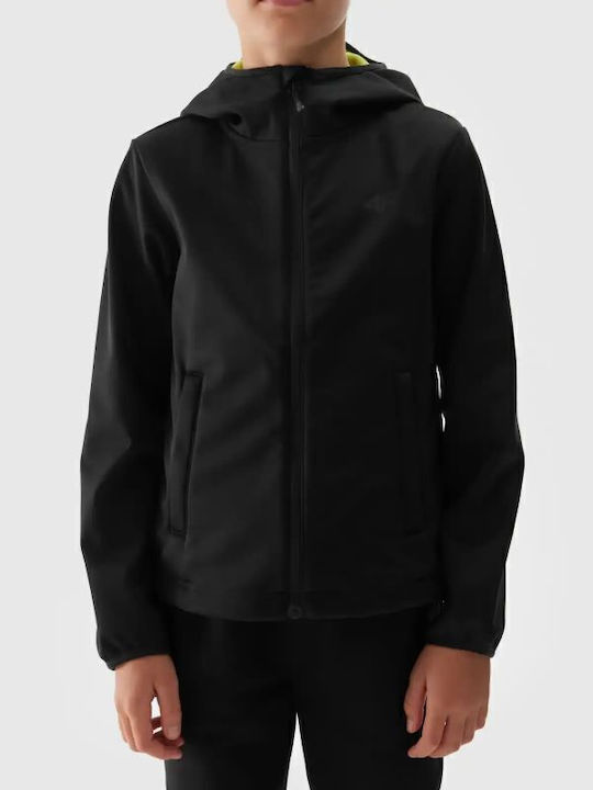 Waterproof Kids' Sports Jacket with Lining & Hood Green