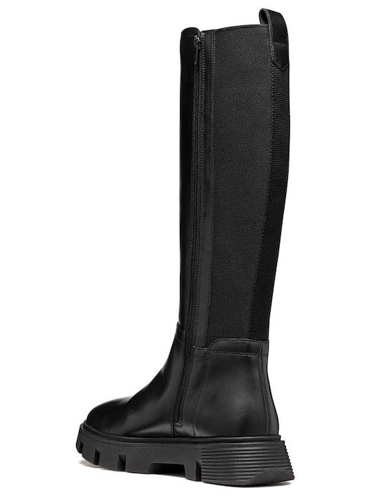 Leder Damenstiefel Schwarz