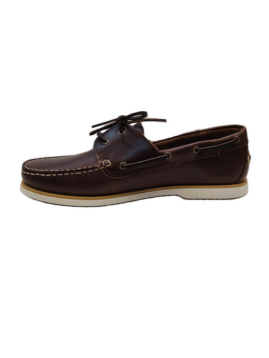 Lumberjack Δερμάτινα Ανδρικά Boat Shoes σε Καφέ Χρώμα