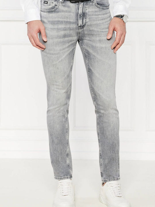 Hugo Boss Delaware Pantaloni de Bărbați din Jean în Croială Slim Grey