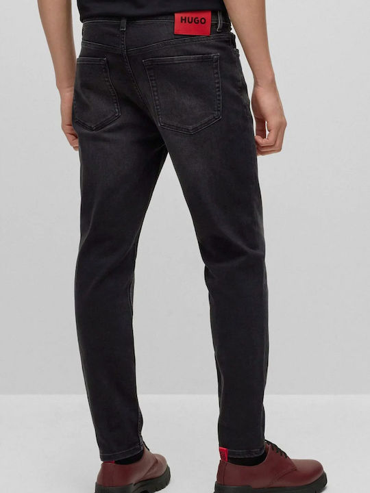 Hugo Pantaloni de Bărbați din Jean în Linie Tapered Dark Gray