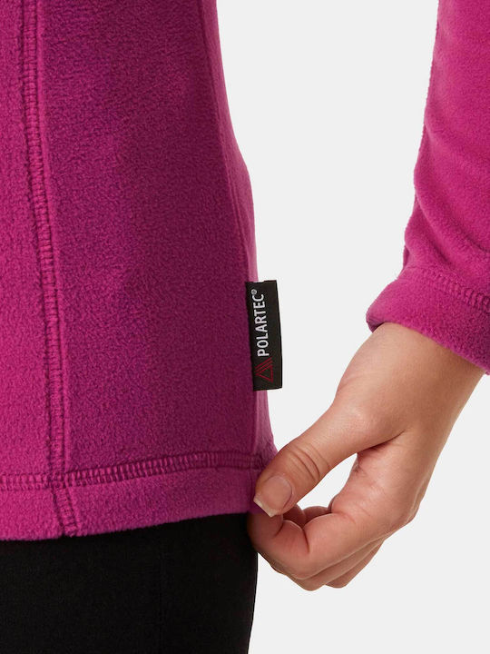 Daybreaker Women's Fleece Blouse Long Sleeve with Zipper Purple