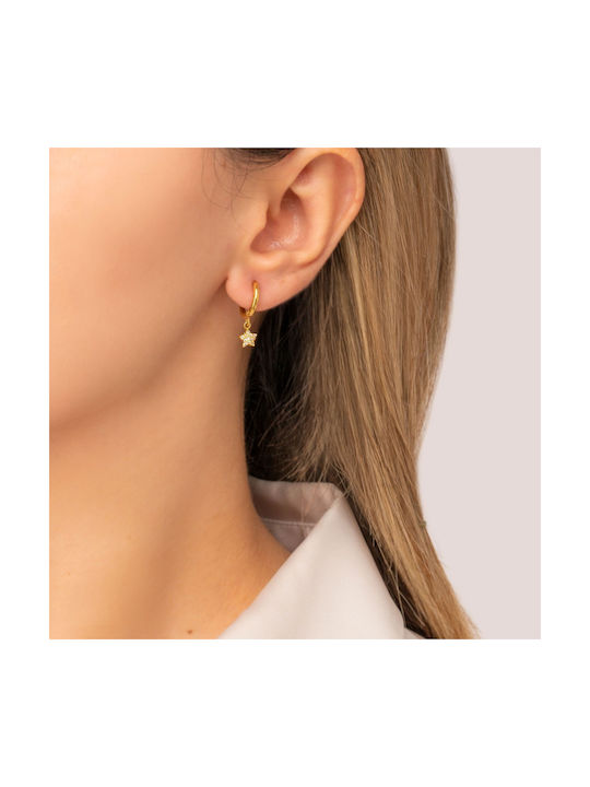 Excite-Fashion Earrings Hoops from Silver Gold Plated with Stones