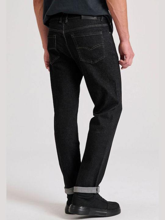 Funky Buddha Pantaloni de Bărbați din Jean în Linie Dreaptă Negru