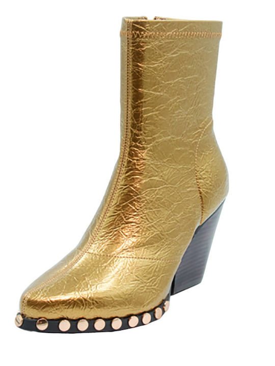 Noa Harmon Leather Women's Ankle Boots Gold