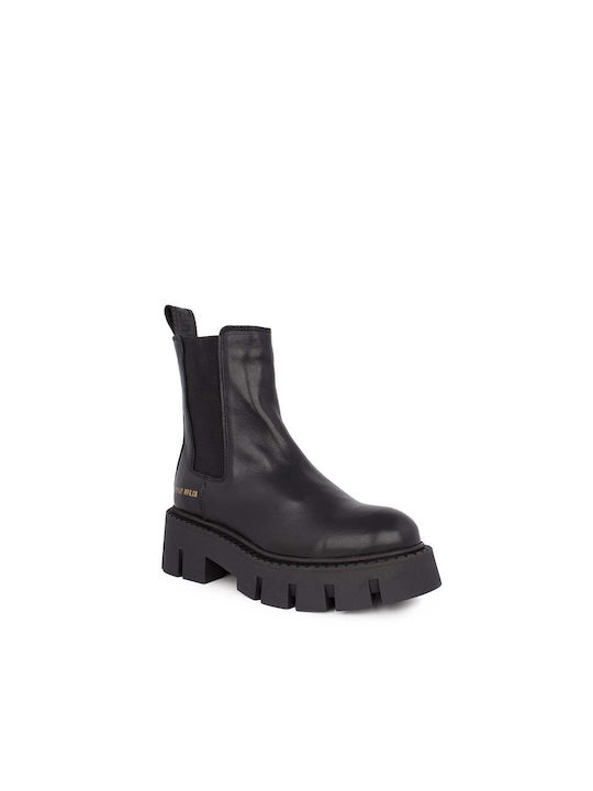 Replay Leder Damen Chelsea Stiefeletten Schwarz